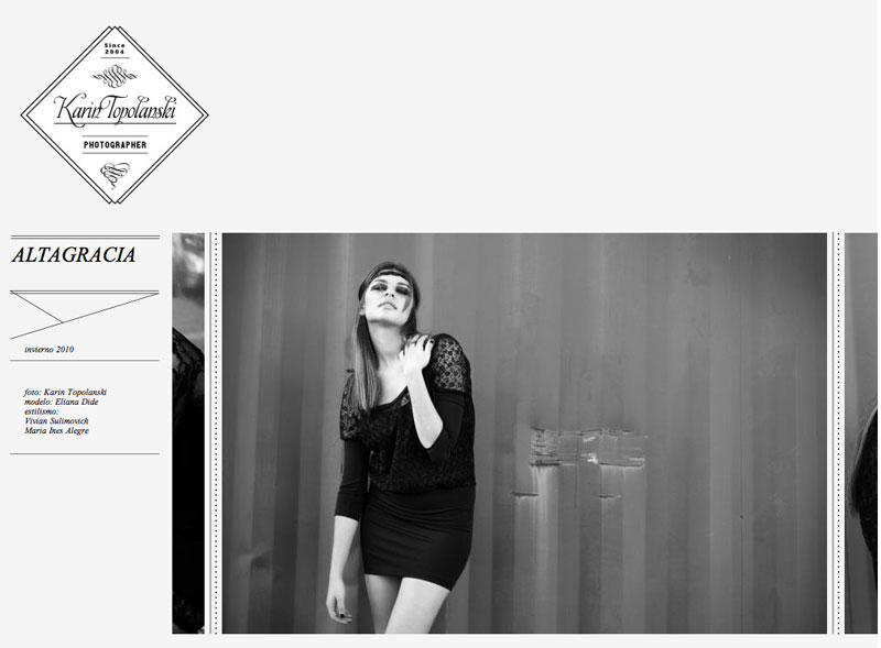 Pagina Web
Karin Topolanski
Fotograf&iacute;a
www.karintopolanski.com